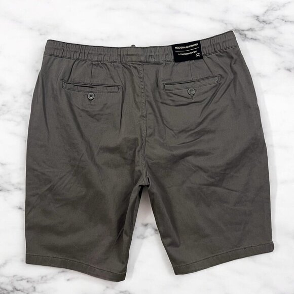 Modern American Lockdown Shorts Size XL Men’s Pull On Vintage Grey Brushed Twill - Picture 2 of 6
